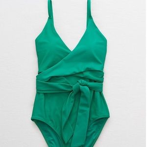 Wrap around one piece bathing suit